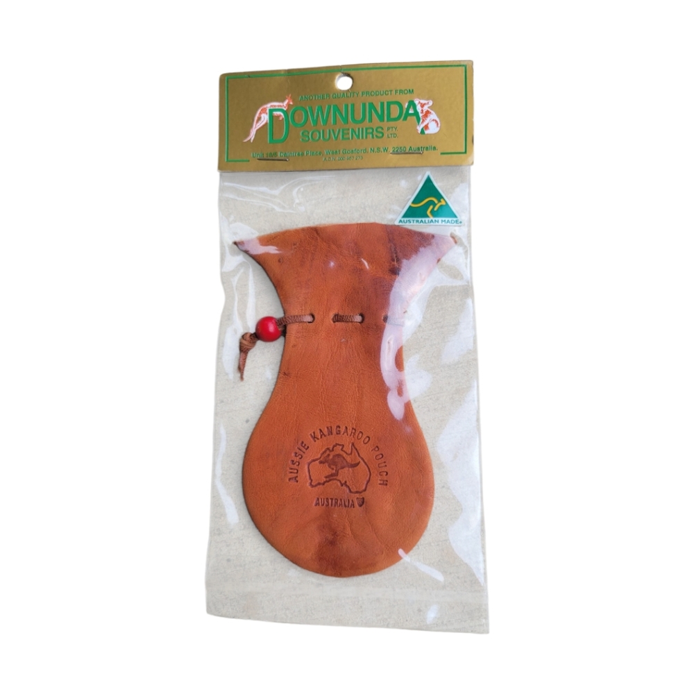 Vintage Genuine kangaroo scrotum pouch coin drawstring Bag New Leather